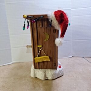 Gemmy Animated Santa's Outhouse With Christmas Lights - Santa Talks & Farts